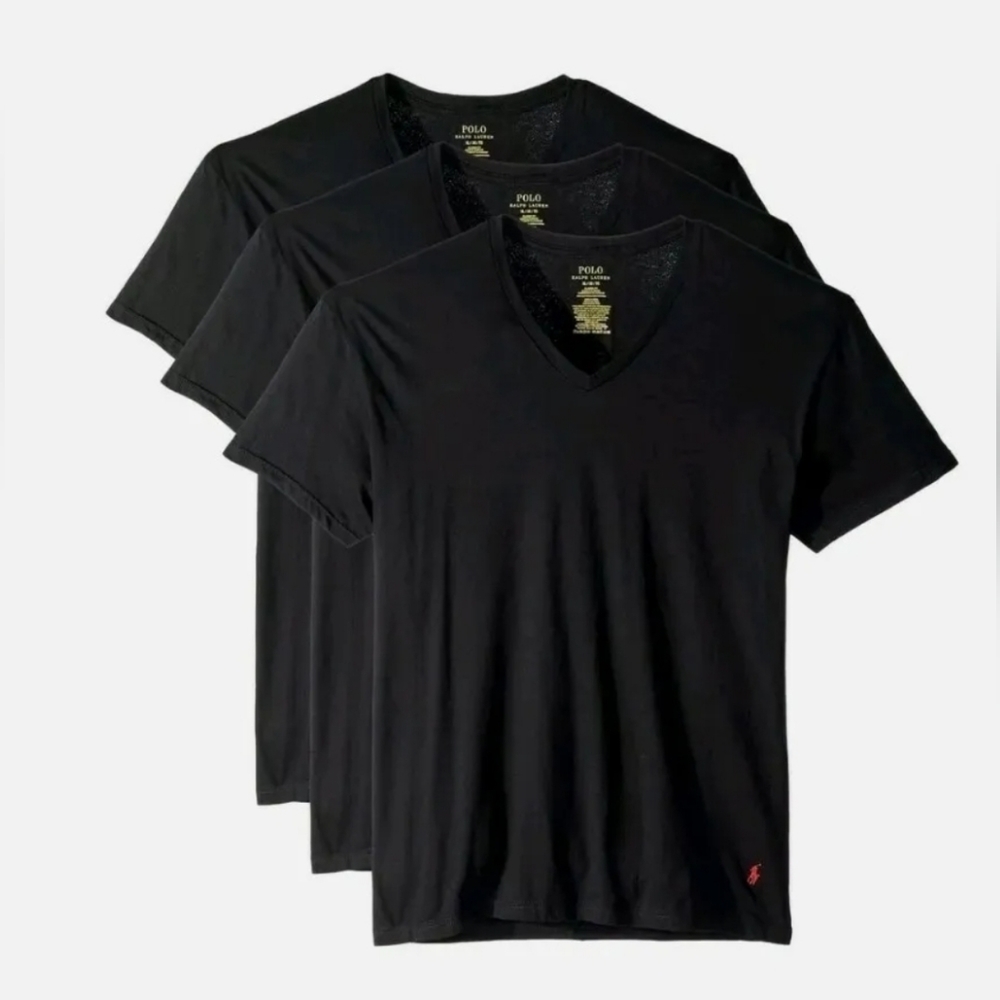 Polo Ralph Lauren Men's 3-Pk Cotton V-Necks Classic T-shirts (38-40) $42.50 M